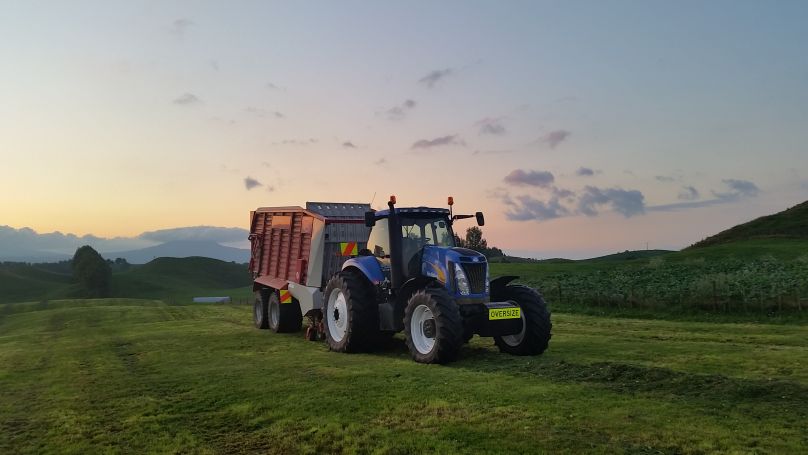 New Holland with Trailer